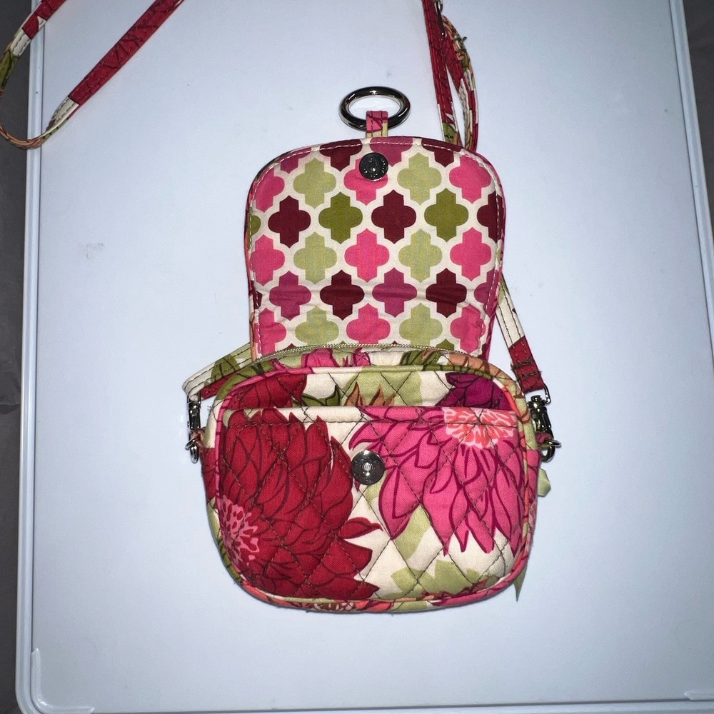 Vera Bradley Little Hip Bag Hello Dahlia! Crossbody Belt bag Fanny Pack Red Pink - Picture 4 of 11